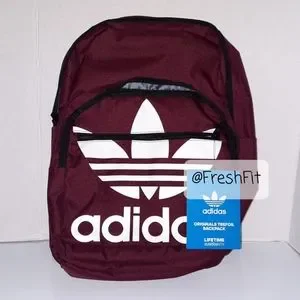 adidas | Bags | Adidas Trefoil Pocket Backpack Burgundy Nwt  display picture 3